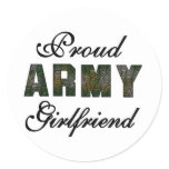 Proud Army Girlfriend Classic Round Sticker