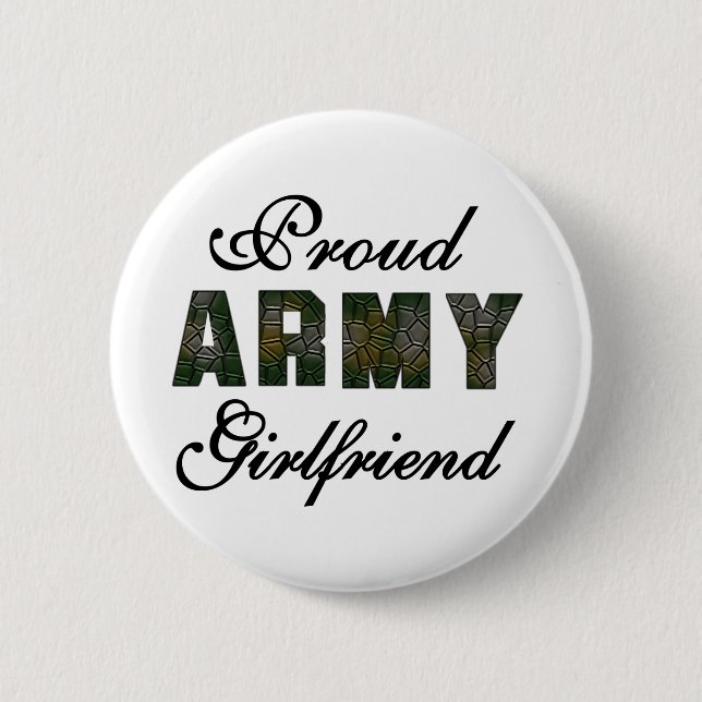 Proud Army Girlfriend Pinback Button (Front)