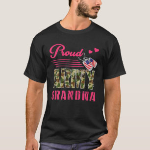 Proud Army Grandma Military Camouflage Dog Tag Mot T-Shirt
