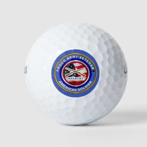 Proud Army Infantry Veteran Golf Balls
