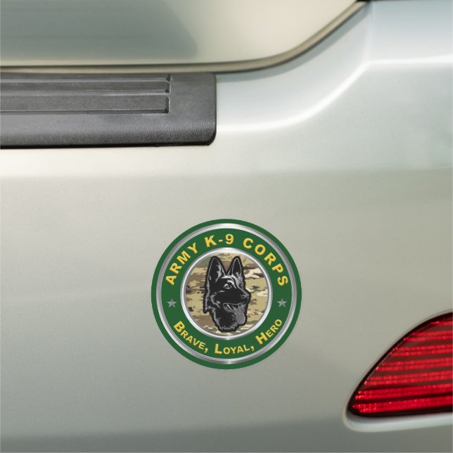 Proud Army K-9 Corps Car Magnet (In Situ)