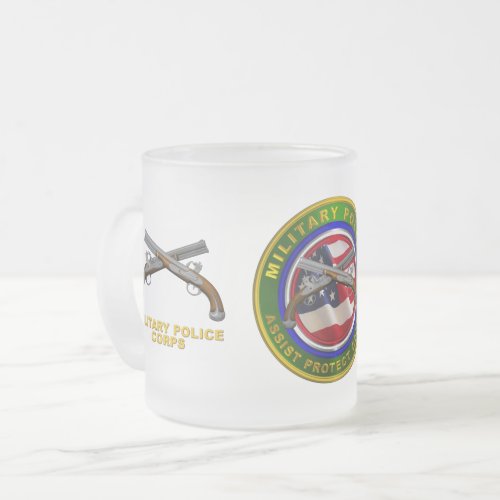 Proud Army Military Police Corps  Frosted Glass Coffee Mug