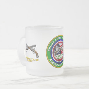 Proud Army Military Police Corps Veteran Frosted Glass Coffee Mug