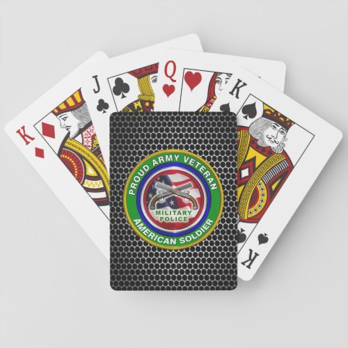 Proud Army Military Police Corps Veteran Playing Cards