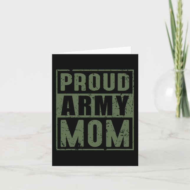 Proud Army Mom American Military Veteran Mothers D Card (Front)