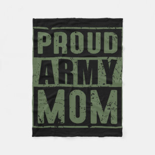 Proud Army Mom American Military Veteran Mothers D Fleece Blanket
