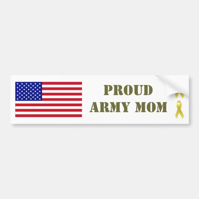 PROUD ARMY MOM Bumper Sticker (Front)