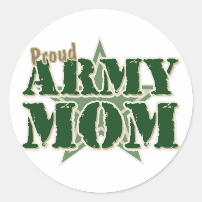 Proud Army Mom Classic Round Sticker (Front)