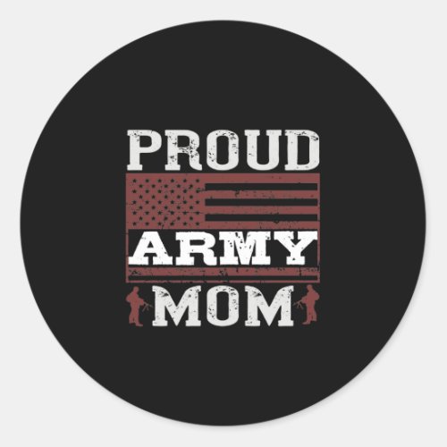 Proud Army Mom Classic Round Sticker