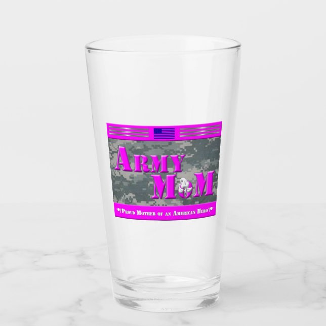 Proud Army Mom Glass (Front)