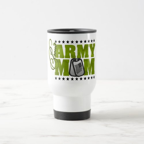Proud Army Mom Green Camo Travel Mug