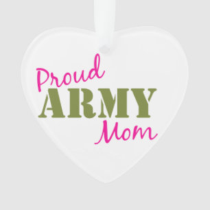 "Proud Army Mom" Heart Ornament
