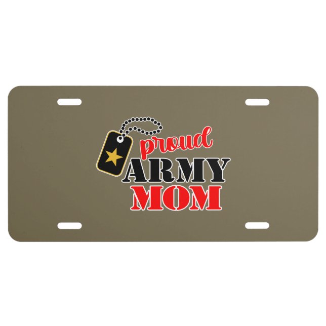 Proud Army Mom License Plate (Front)