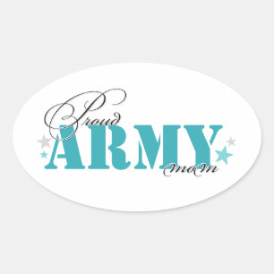 Proud Army Mom Oval Sticker