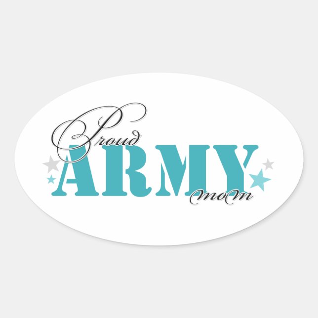 Proud Army Mom Oval Sticker (Front)