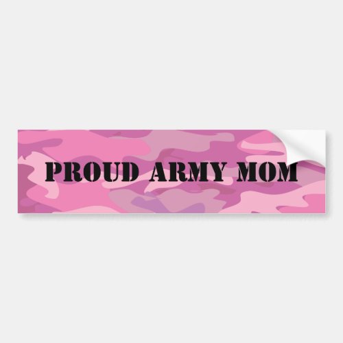 Proud army mom pink camo camouflage bumper sticker