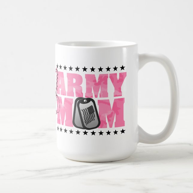 Proud Army Mom Pink Camo Coffee Mug (Right)