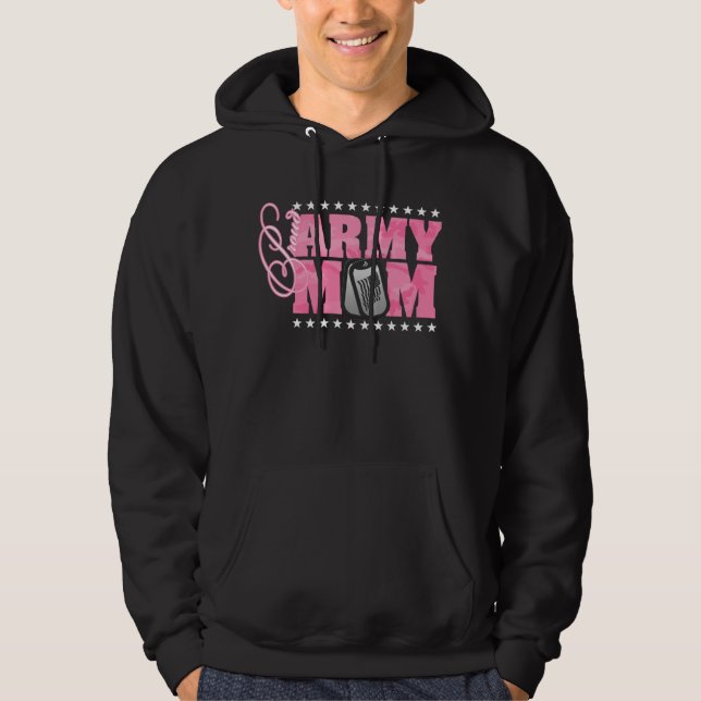Proud Army Mom Pink Camo Hoodie (Front)