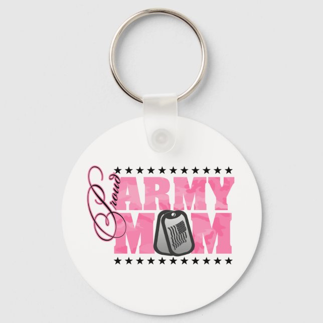 Proud Army Mom Pink Camo Keychain (Front)