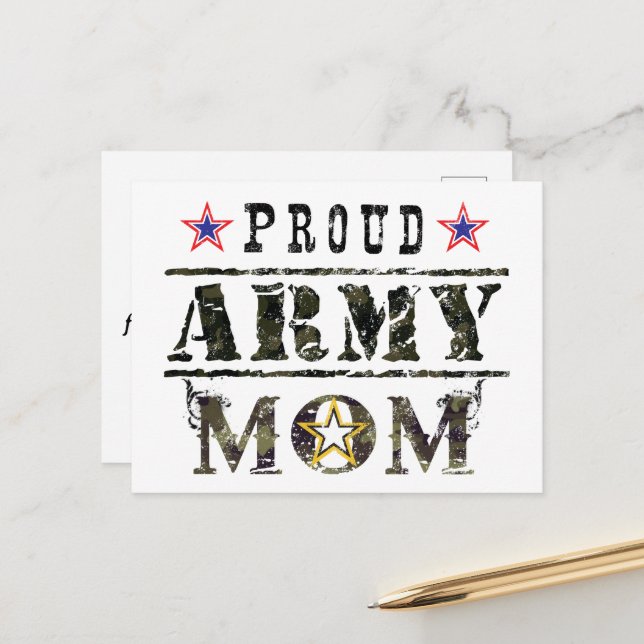Proud Army Mom Postcard (Front/Back In Situ)