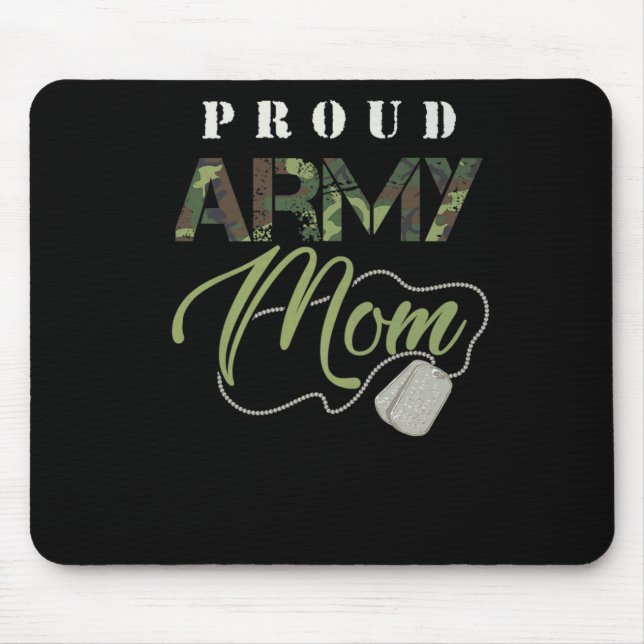 Proud Army Mom Shirt | Cute Military Mama T-shirt Mouse Pad (Front)