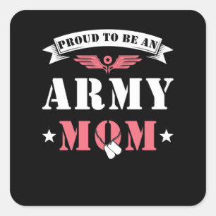 Proud Army Mom Square Sticker