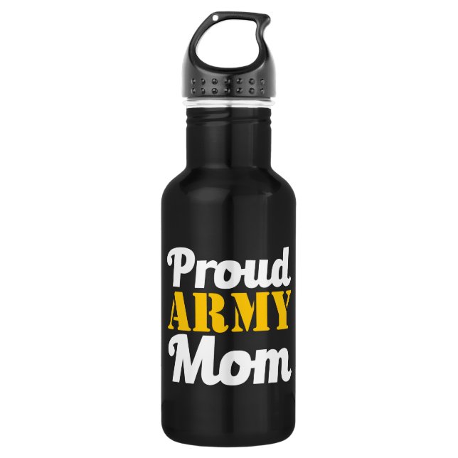 Proud Army Mom water bottle (Front)