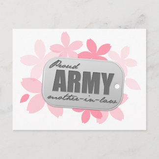 Proud Army Mother-in-law Flowers Postcard
