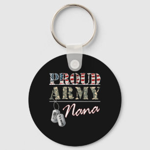 Proud Army Nana American Flag Veteran Military Keychain