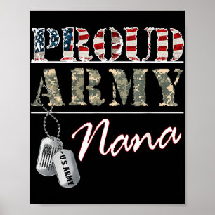 Proud Army Nana American Flag Veteran Military  Poster