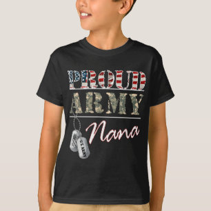 Proud Army Nana American Flag Veteran Military  T-Shirt