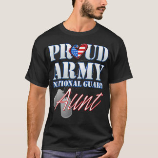 Proud Army National Guard Aunt Usa Heart T-Shirt