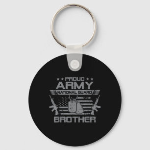 Proud Army National Guard Brother Flag Usa Militar Keychain