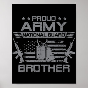 Proud Army National Guard Brother Flag Usa Militar Poster