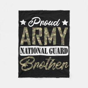 Proud Army National Guard Brother Military Family Fleece Blanket