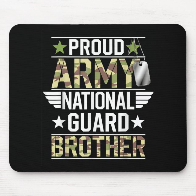 Proud Army National Guard Brother Veterans Day Ame Mouse Pad (Front)
