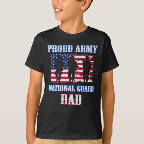 Proud Army National Guard Dad USA Veteran Military T_Shirt