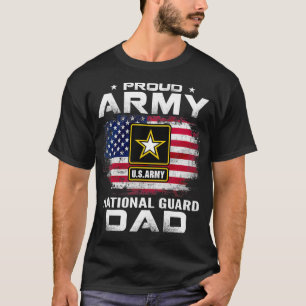Proud Army National Guard Dad With American Flag G T-Shirt