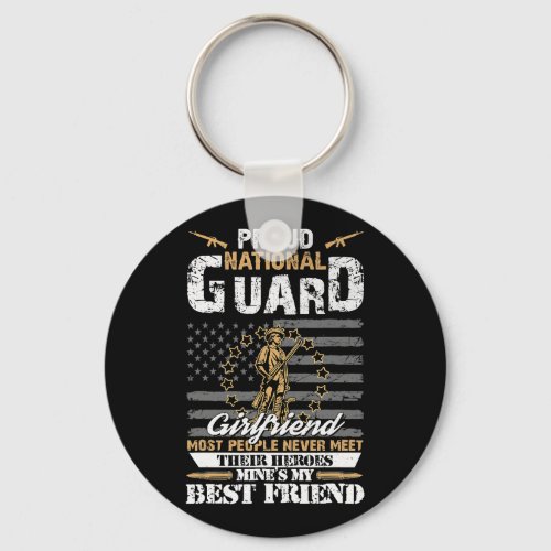 Proud Army National Guard Girlfriend Flag Shirt U Keychain