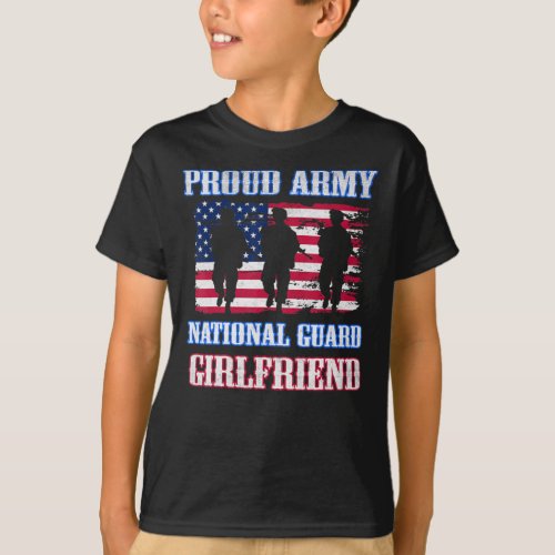  Proud Army National Guard Girlfriend USA Veteran T_Shirt