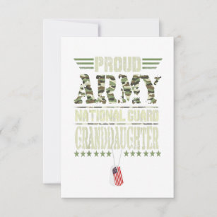 proud army national guard granddaughter dog tags RSVP card
