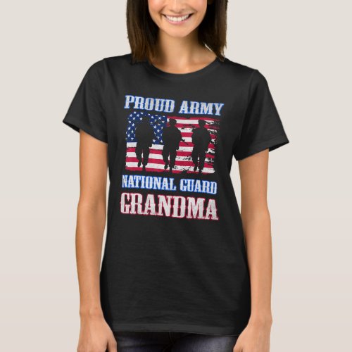  Proud Army National Guard Grandma USA Veteran T_Shirt
