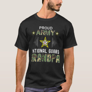 Proud Army National Guard Grandpa Camouflage Graph T-Shirt