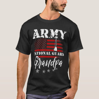 Proud Army National Guard Grandpa US Flag Tees US