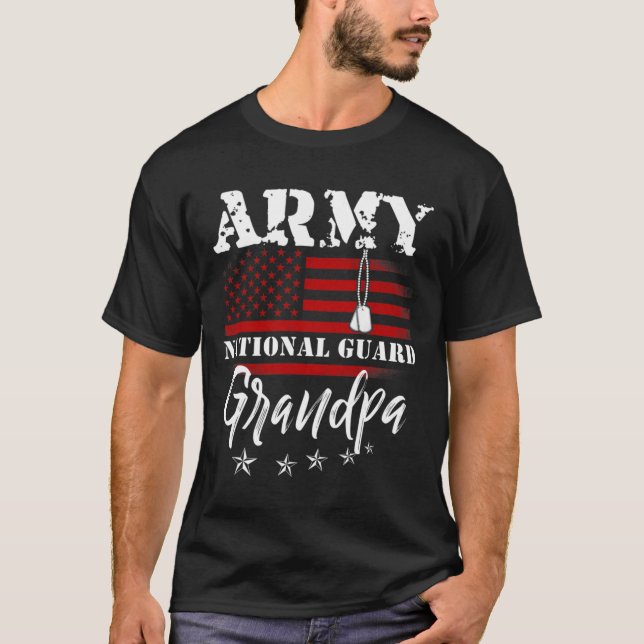 Proud Army National Guard Grandpa US Flag Tees US (Front)