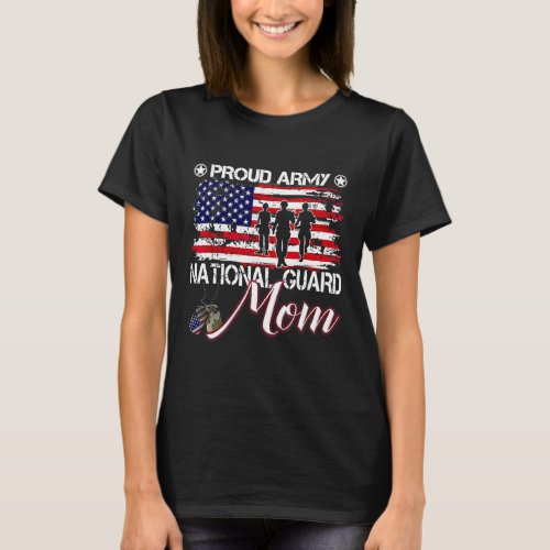 Proud Army National Guard Mom Dog Tag Mothers T_Shirt