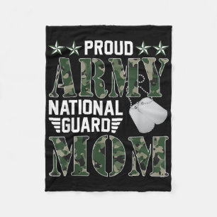 Proud Army National Guard Mom Military Family Vete Fleece Blanket