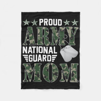 Proud Army National Guard Mom Military Family Vete Fleece Blanket