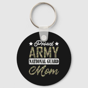 Proud Army National Guard Mom Military Family Vete Keychain