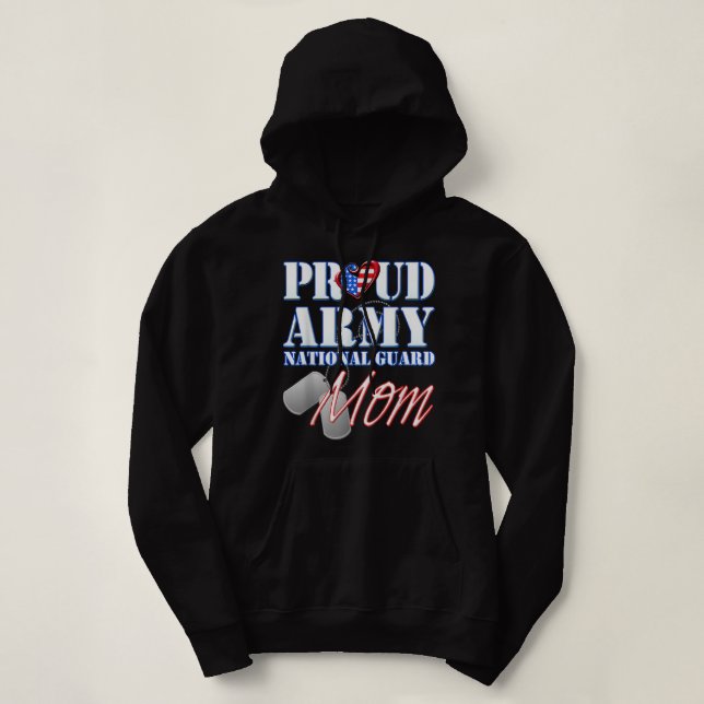 Proud Army National Guard Mom USA Heart Mothers Da Hoodie (Design Front)